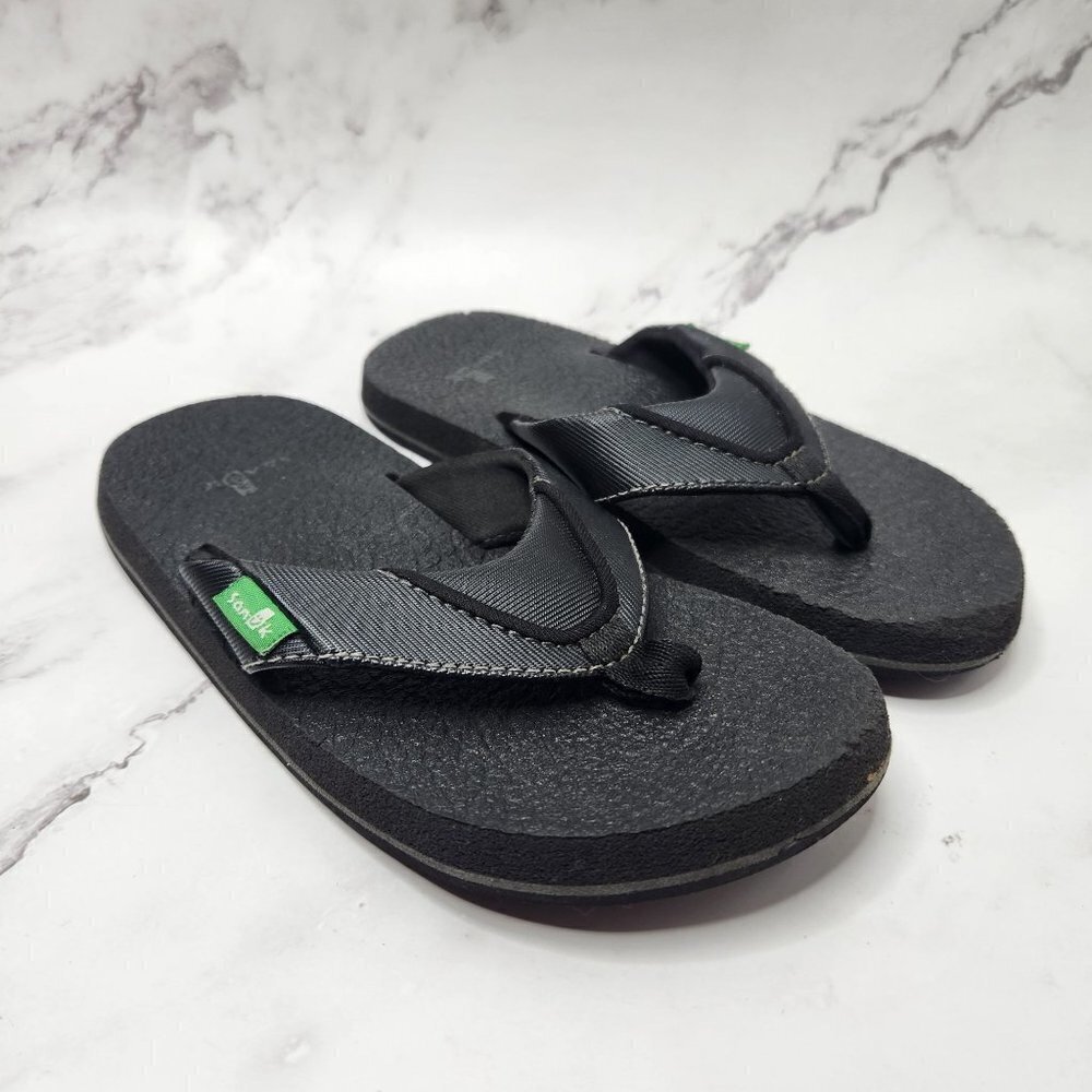 Sanuk Kid's Root Beer Cozy Slip On Sandals Black Unisex Boys 12-13